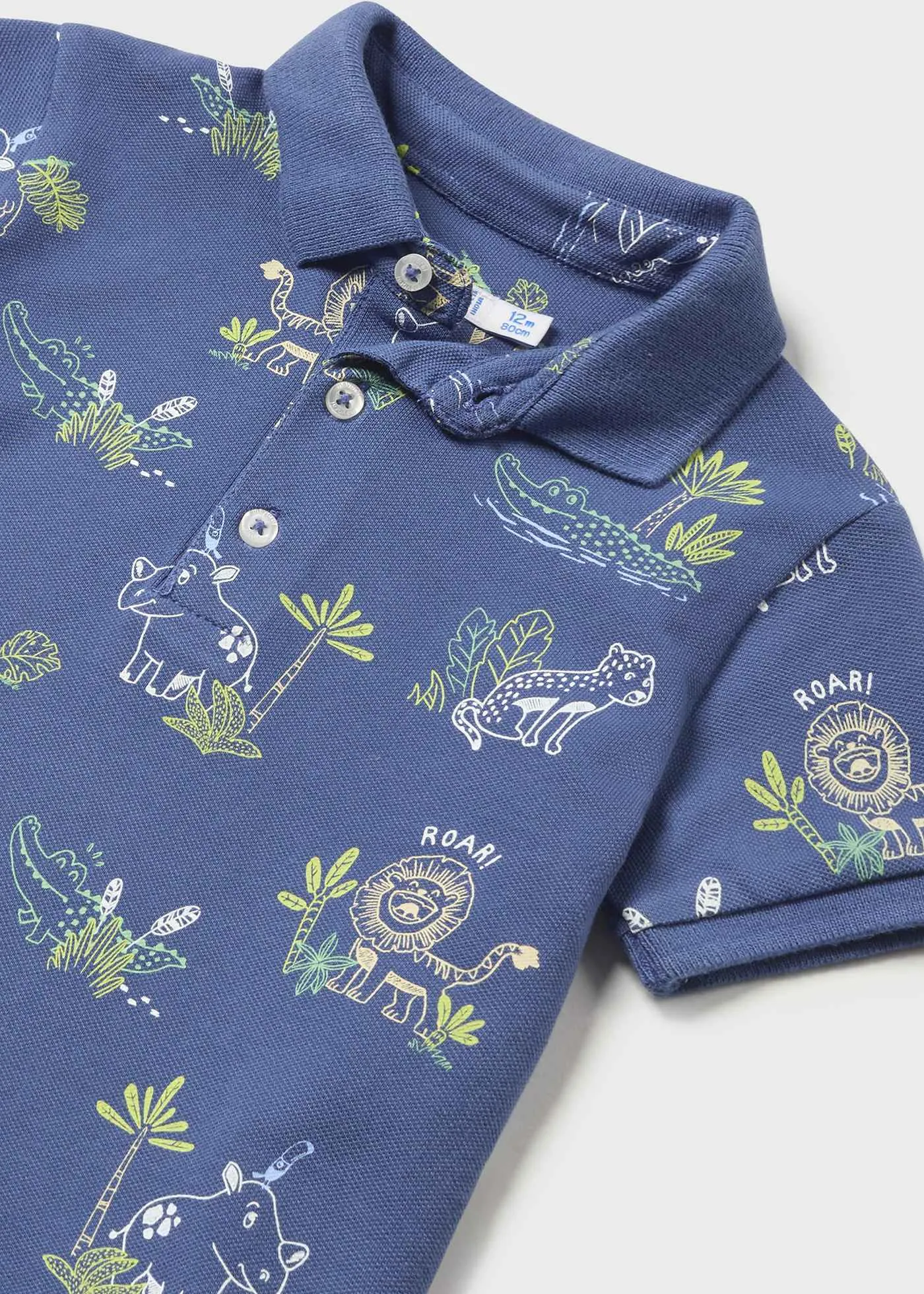 1107 - S/s polo for baby boy - Indigo