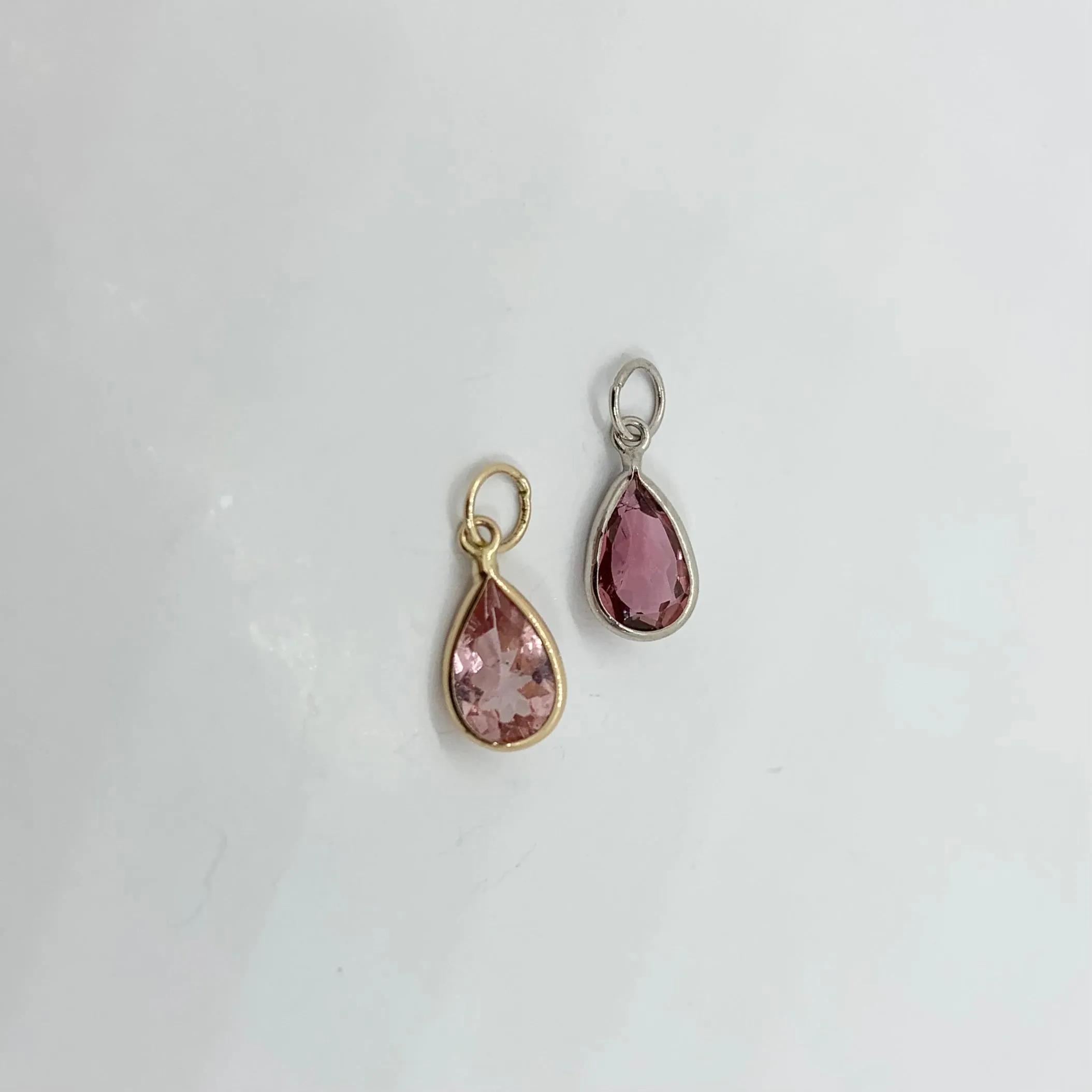 14k Gold Pear Birthstones Pendants