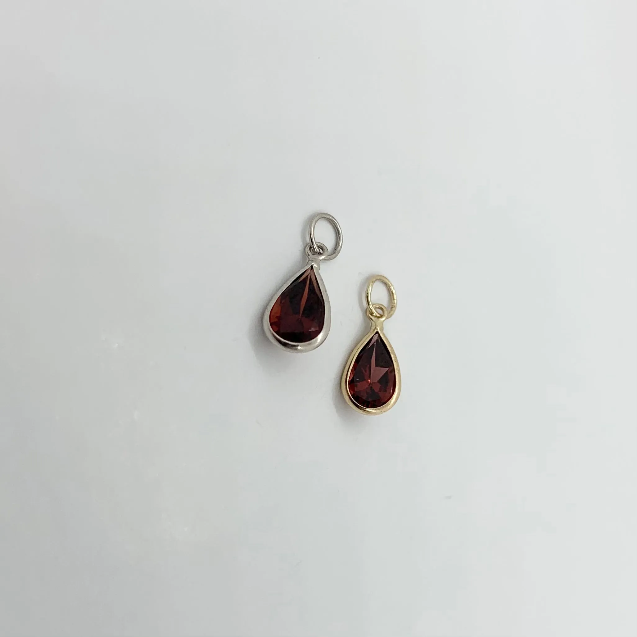 14k Gold Pear Birthstones Pendants