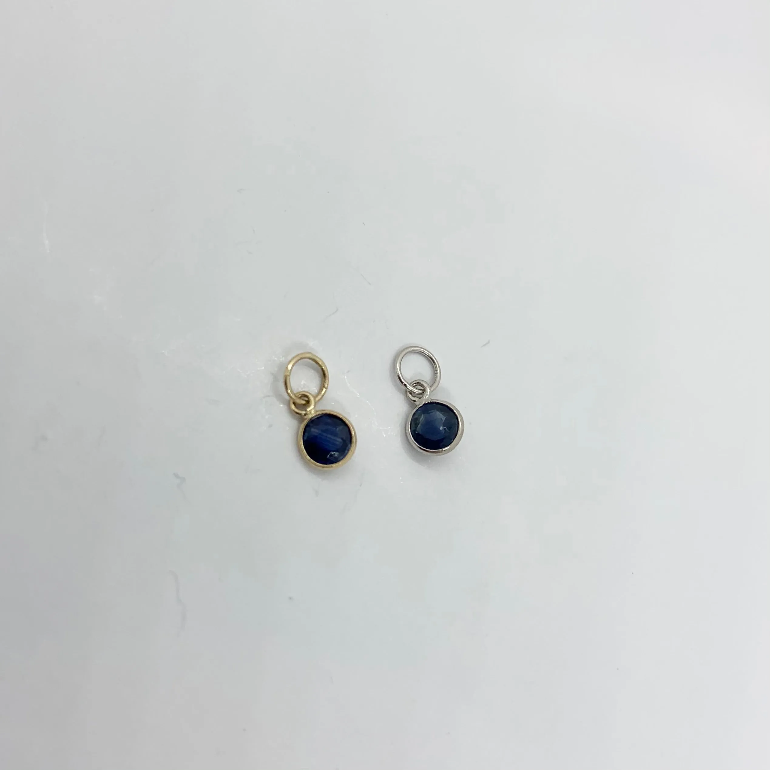 14k Gold Round Birthstone Pendants