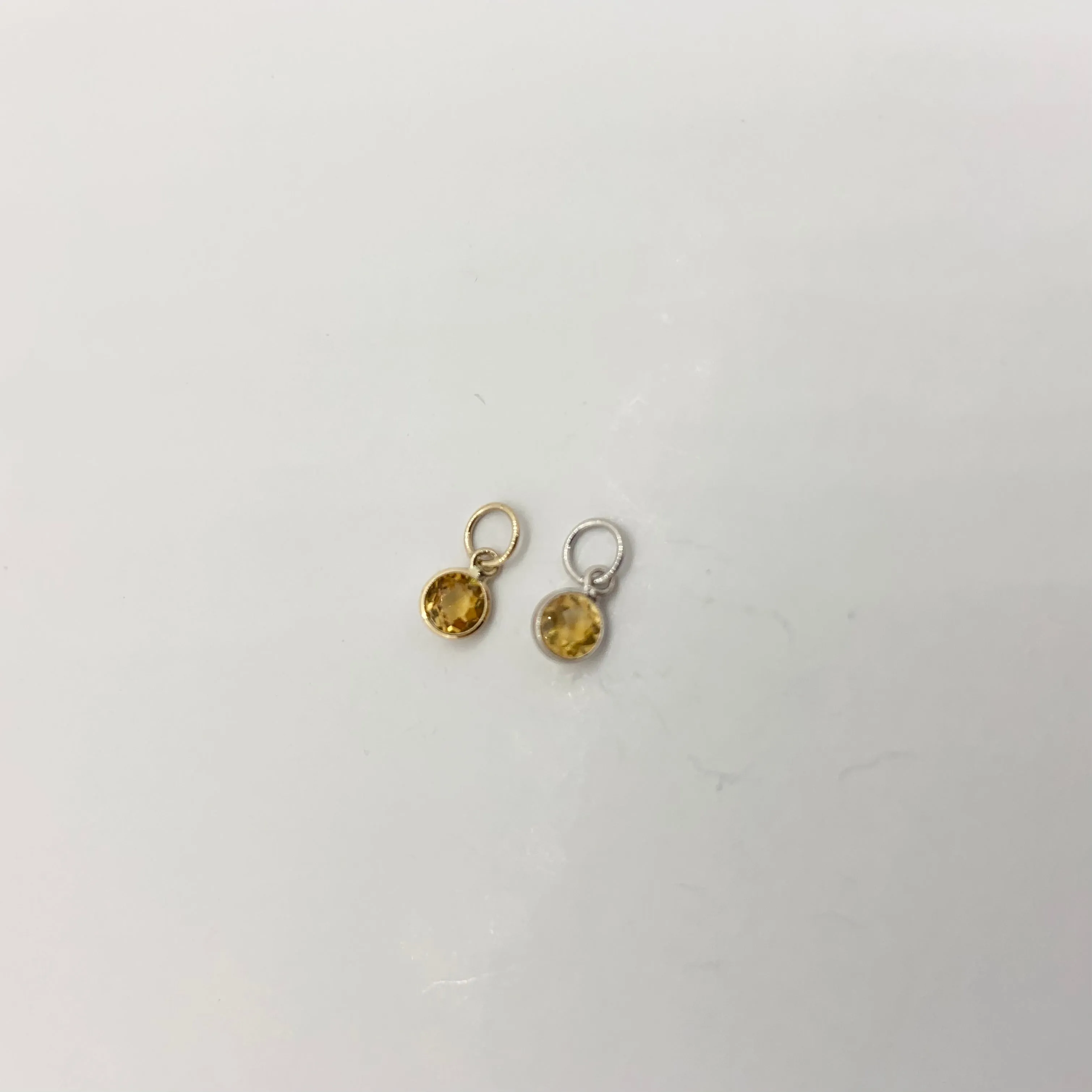 14k Gold Round Birthstone Pendants