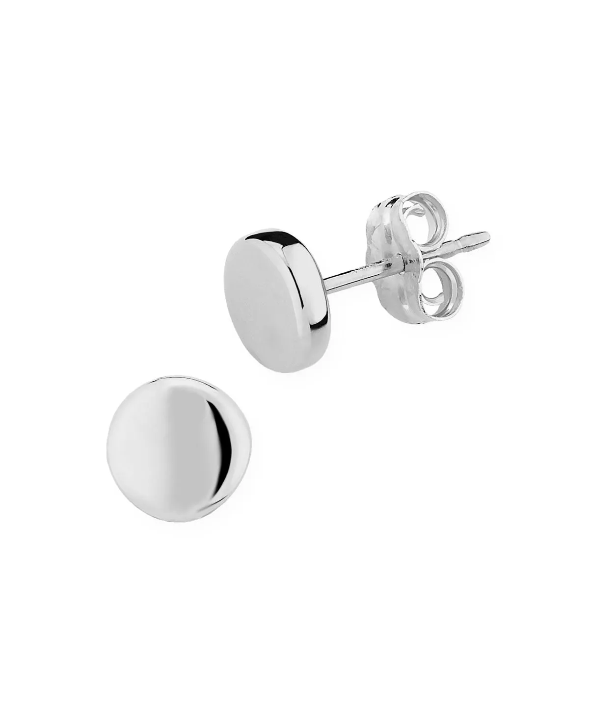 14K White Gold 6mm Flat Ball Stud Earrings