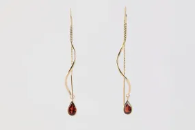 18k Yellow Gold 1.50tcw Tourmaline Dangle Swirl Earrings (1.82g.)