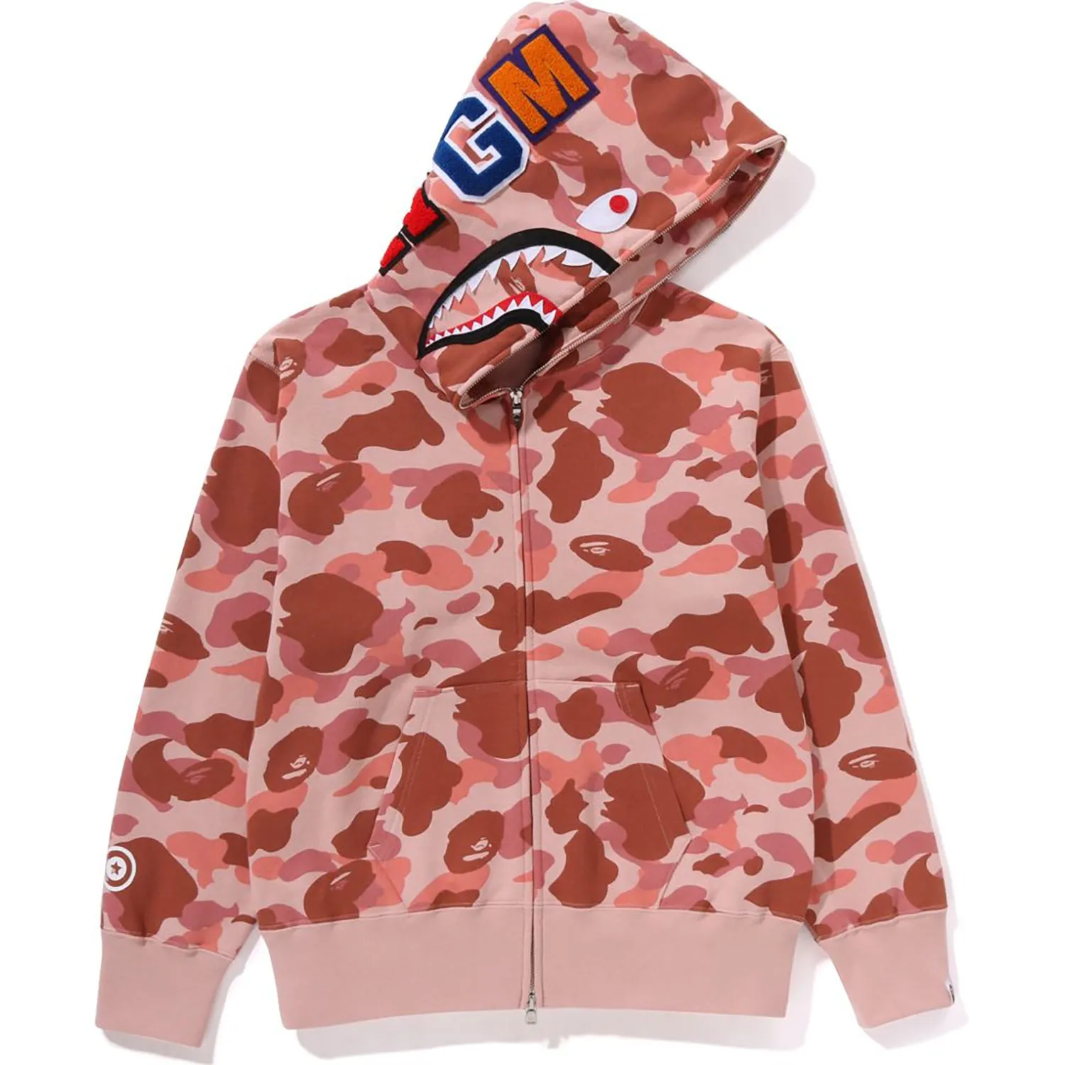 1ST CAMO SHARK FULL ZIP HOODIE WIDE FIT LADIES