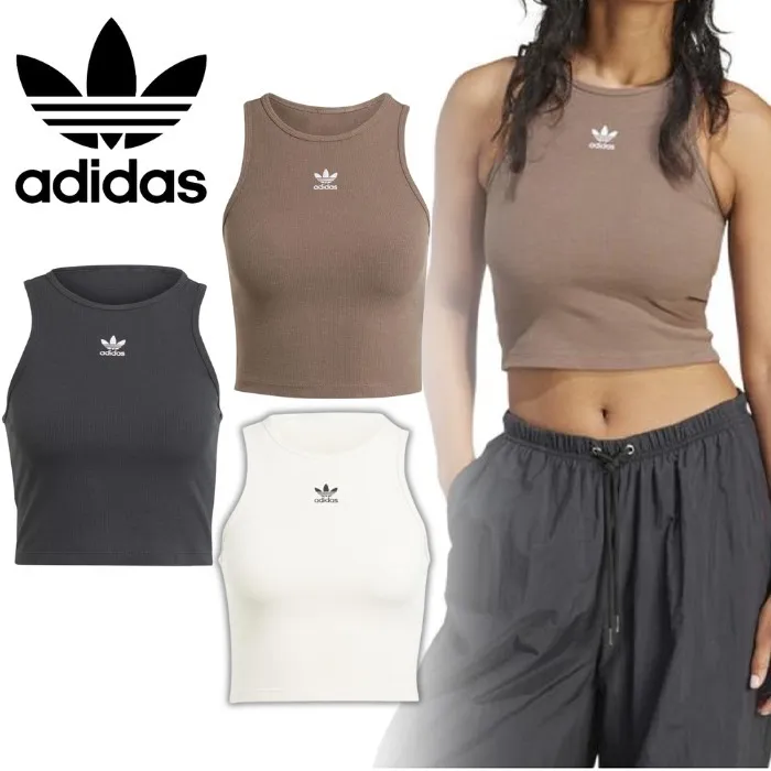 adidas  |Crew Neck Blended Fabrics Street Style Bi-color Plain Cotton