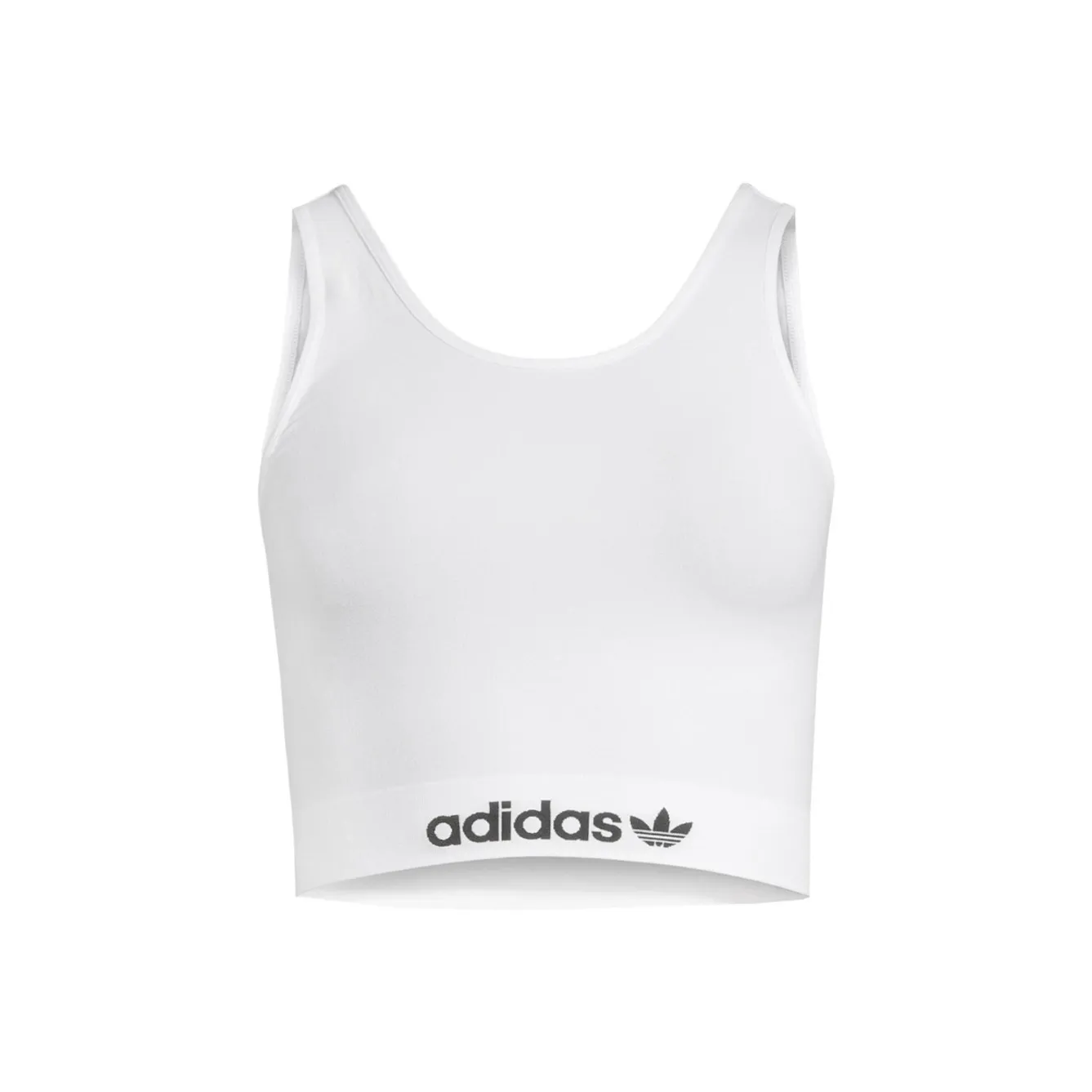 adidas  |Street Style U-Neck Plain Logo Cropped Tops