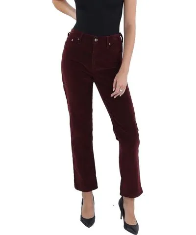 Adriano Goldschmied Mari Womens Corduroy High Rise Straight Leg Pants