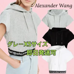 Alexander Wang  |Corduroy Street Style Plain Short Sleeves Logo Skater Style