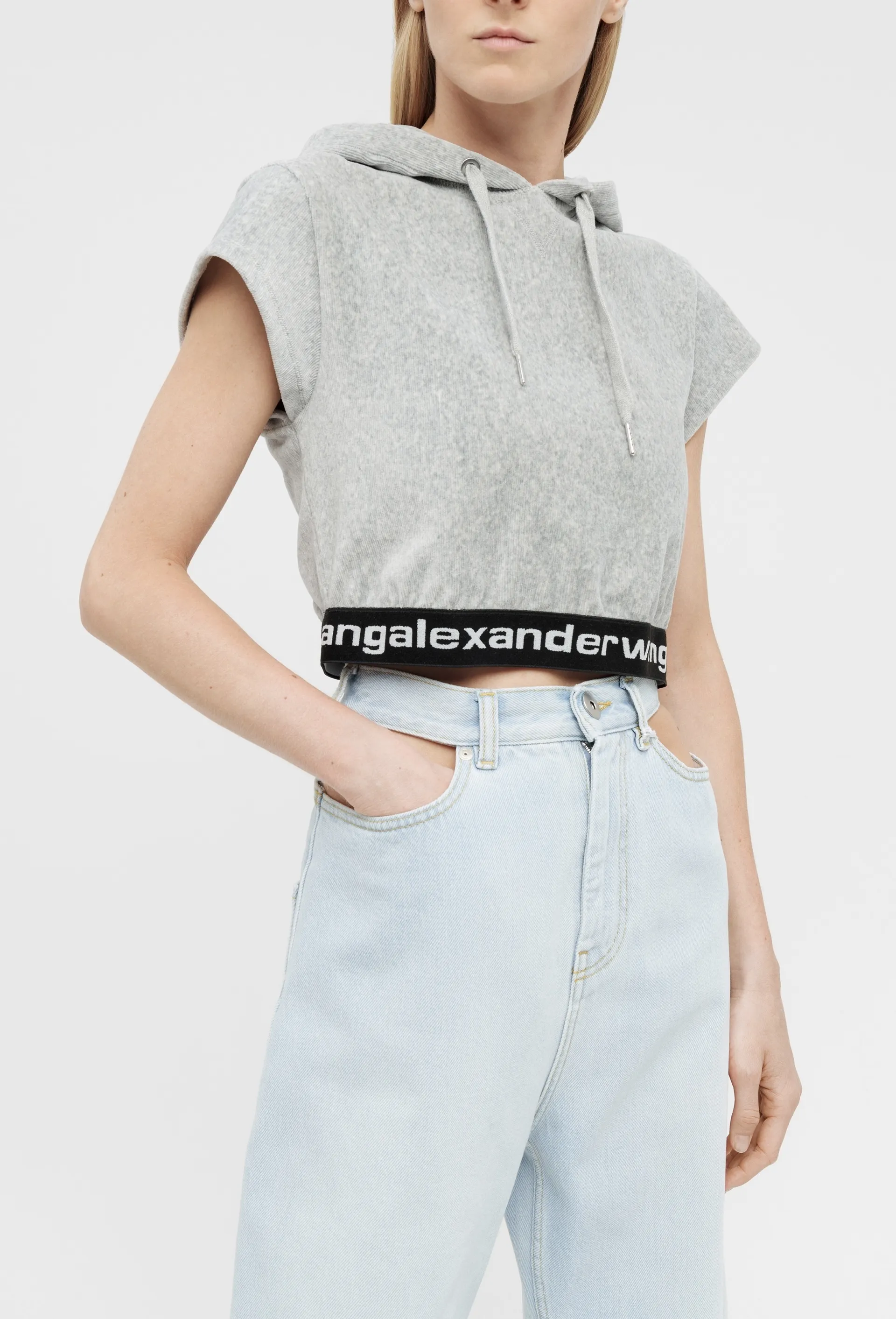 Alexander Wang  |Corduroy Street Style Plain Short Sleeves Logo Skater Style