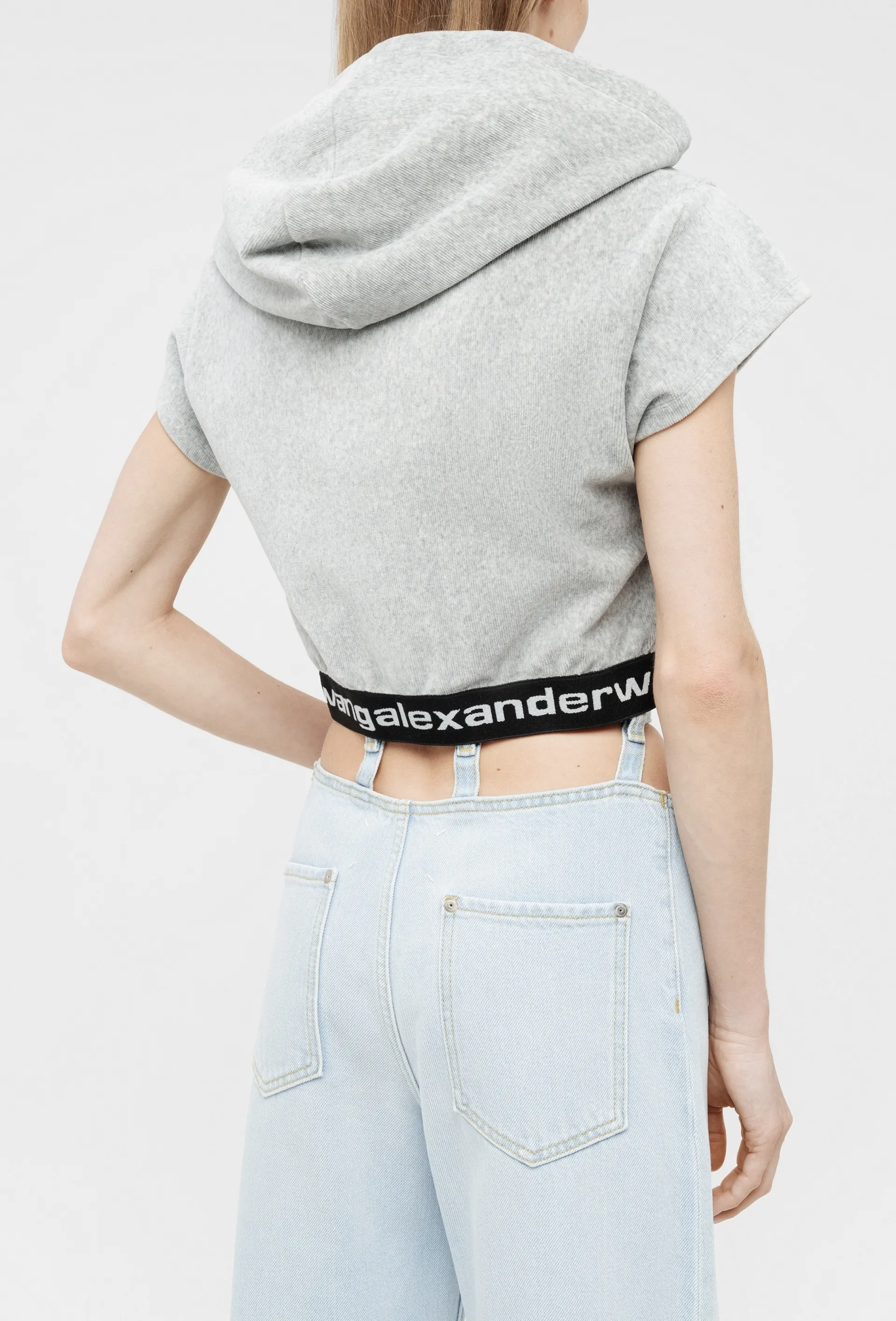 Alexander Wang  |Corduroy Street Style Plain Short Sleeves Logo Skater Style