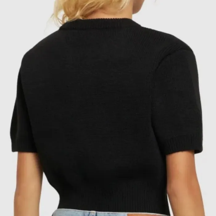 Alexander Wang  |Crew Neck Casual Style Plain Short Sleeves Party Style Logo