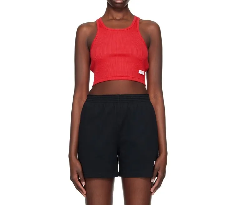 Alexander Wang  |Rib Street Style U-Neck Plain Cotton Cropped Tops