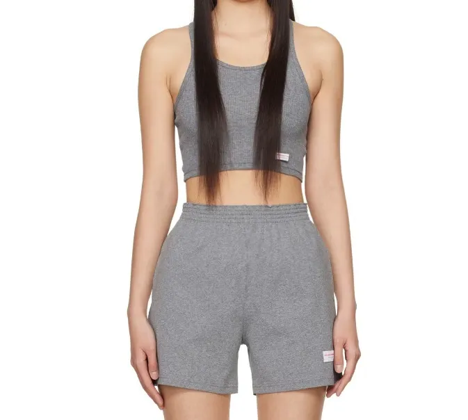 Alexander Wang  |Rib Street Style U-Neck Plain Cotton Cropped Tops