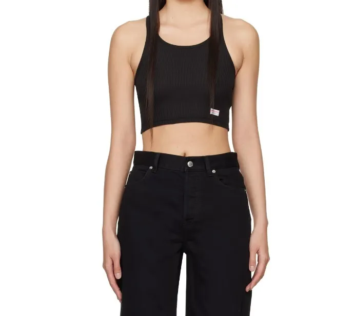 Alexander Wang  |Rib Street Style U-Neck Plain Cotton Cropped Tops