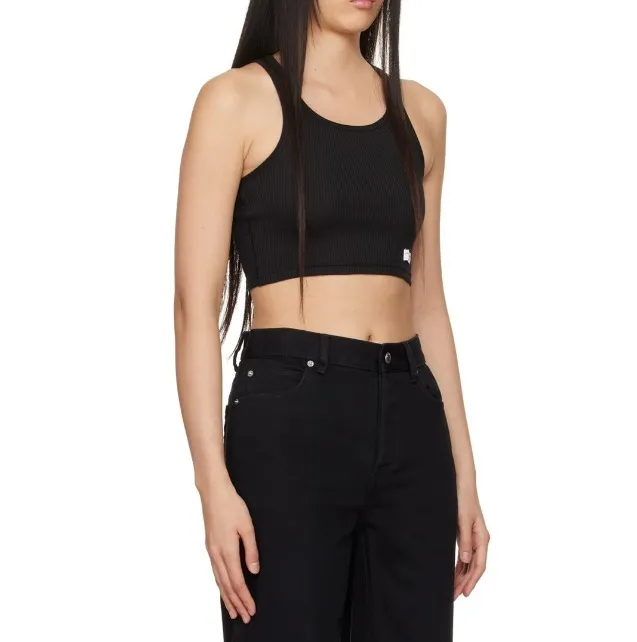 Alexander Wang  |Rib Street Style U-Neck Plain Cotton Cropped Tops