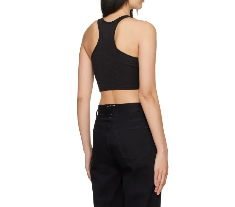 Alexander Wang  |Rib Street Style U-Neck Plain Cotton Cropped Tops