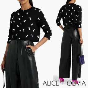 Alice+Olivia  |Casual Style Wool Cropped Plain Office Style Elegant Style