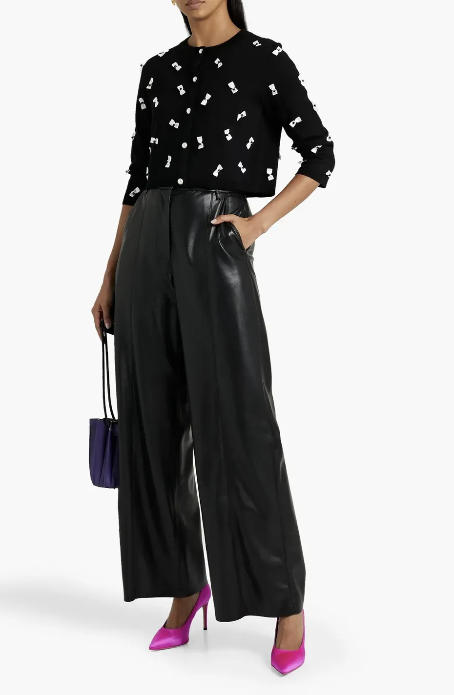 Alice+Olivia  |Casual Style Wool Cropped Plain Office Style Elegant Style