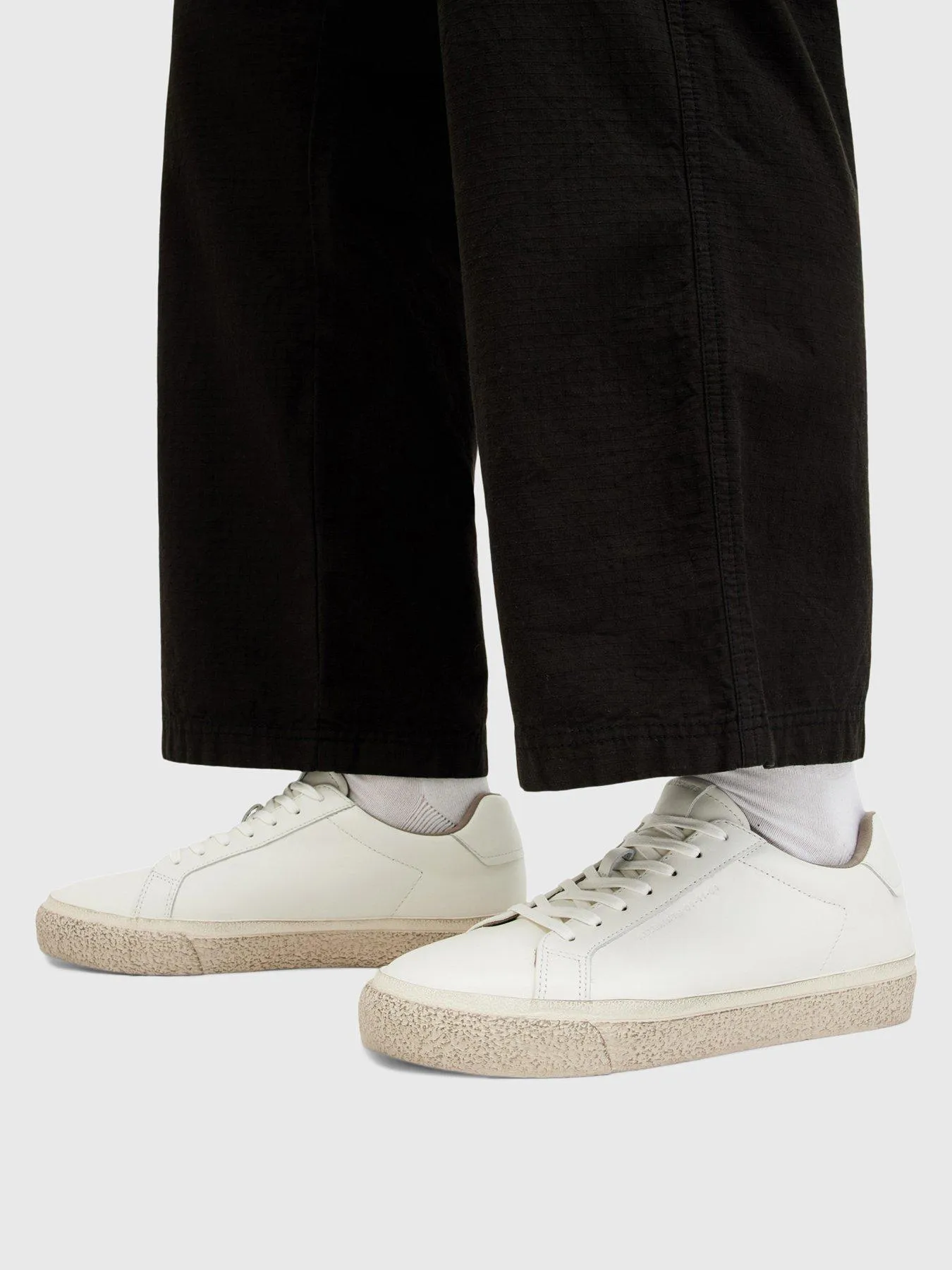 AllSaints Klop Vulcanised Leather Sneaker - White