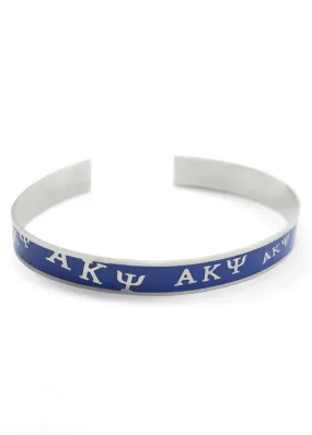 Alpha Kappa Psi Bangle Cuff Bracelet (Blue)