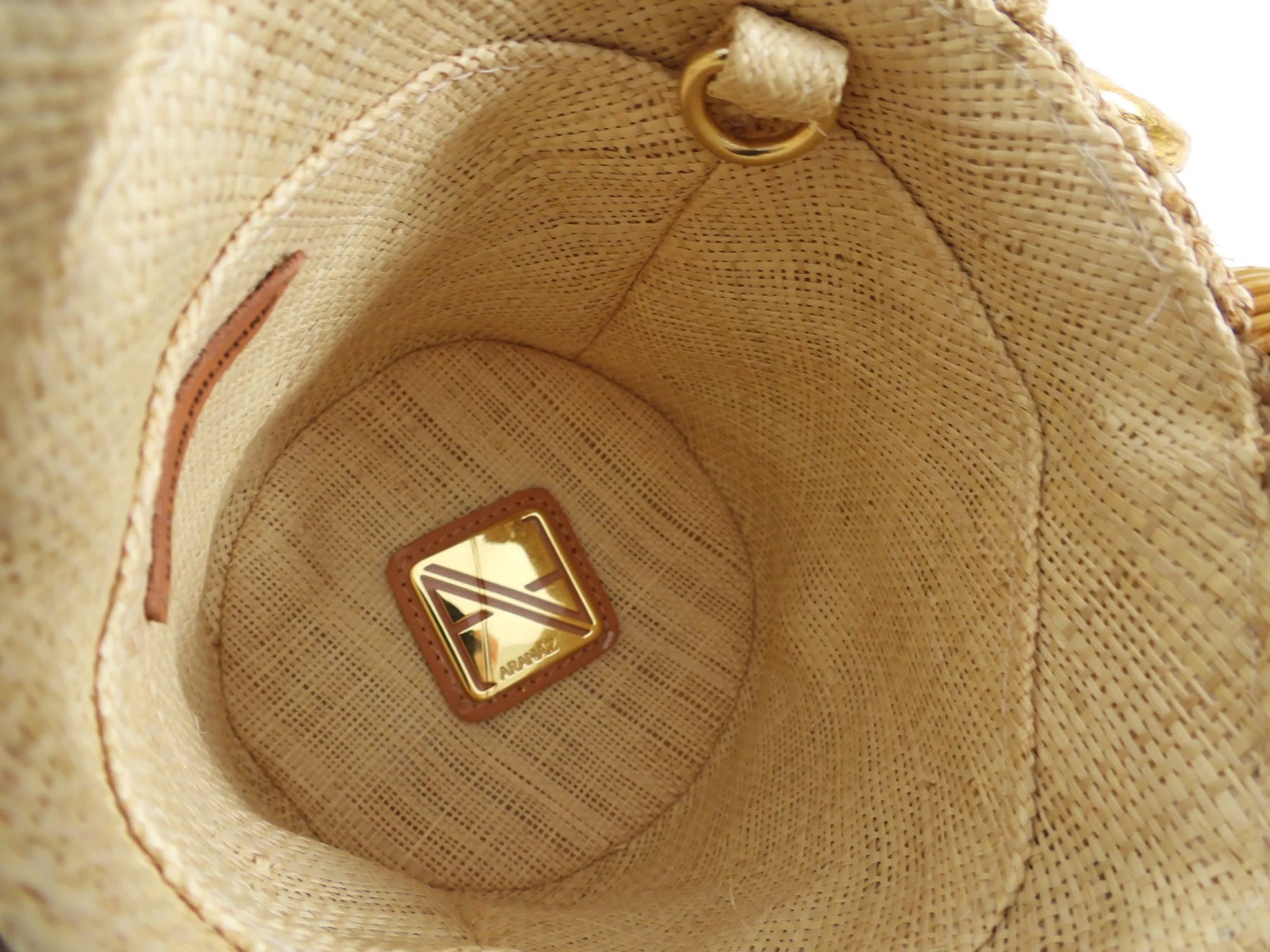 Aranaz Raffi and Straw Mini Shell Bucket Bag