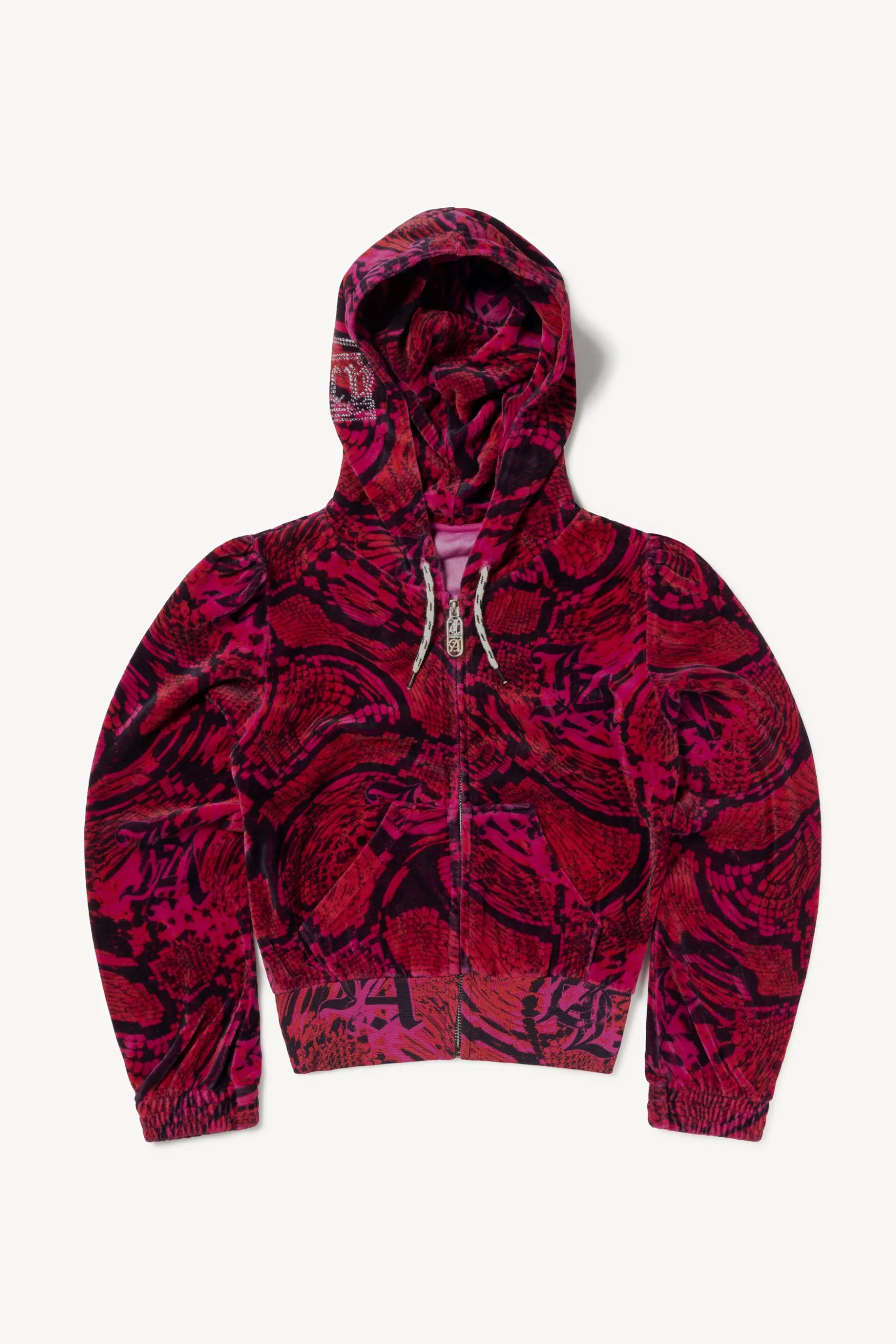 Aries x Juicy Couture Psysnake Shrunken Zip Through Hoodie