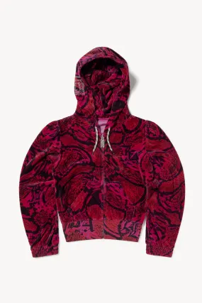 Aries x Juicy Couture Psysnake Shrunken Zip Through Hoodie