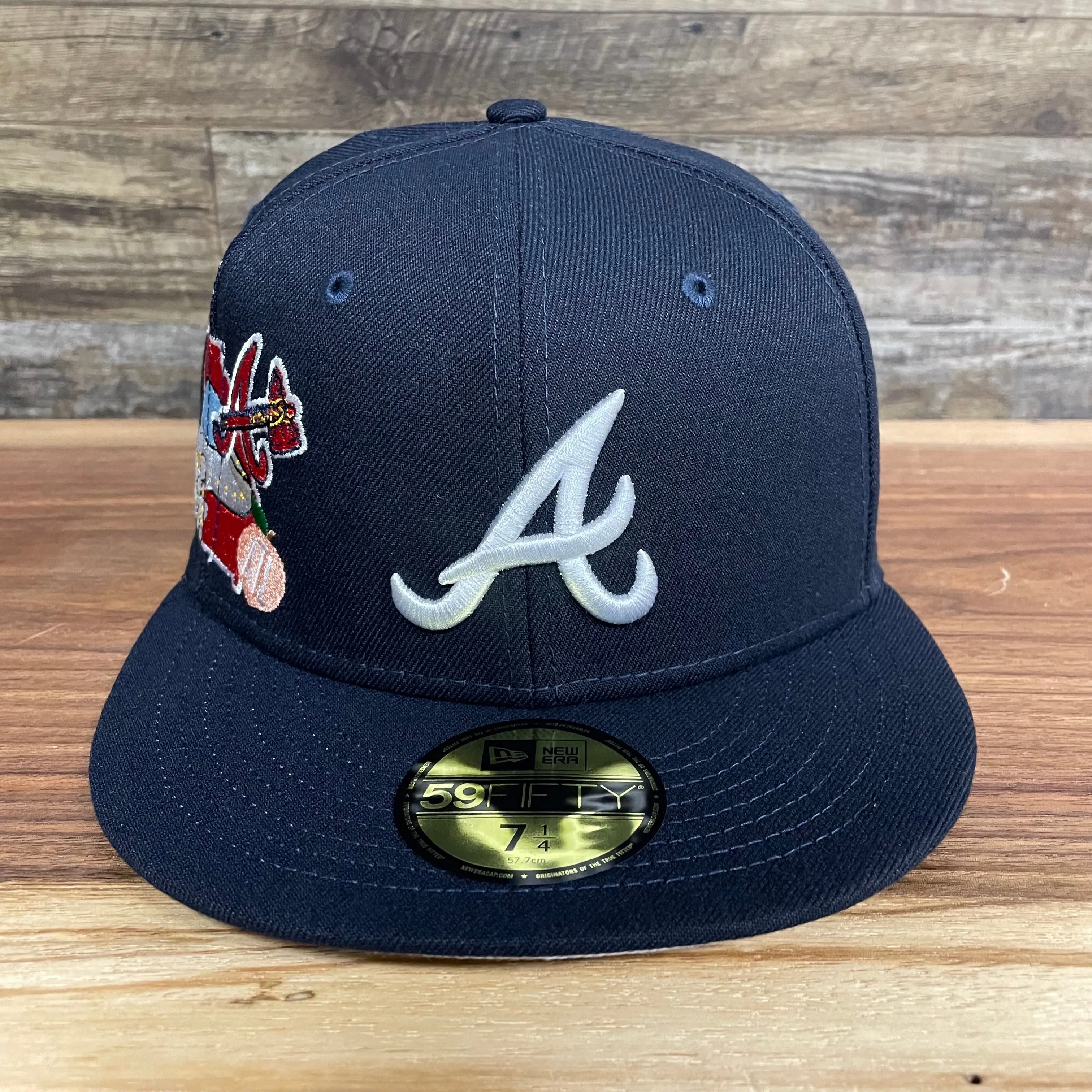 Atlanta Braves City Cluster Side Patch Gray Bottom Navy 59Fifty Fitted Cap