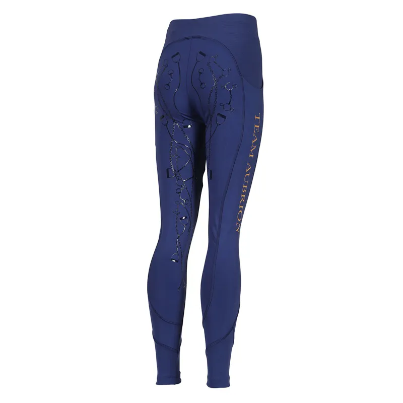 Aubrion Team Riding Tights Juniors in Navy