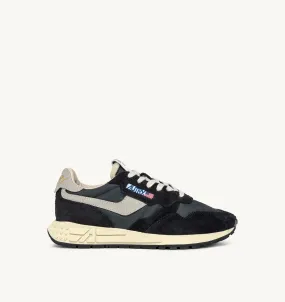 AUTRY SNEAKERS MAN  REELWIND LOW SNEAKERS IN BLACK NYLON AND SUEDE