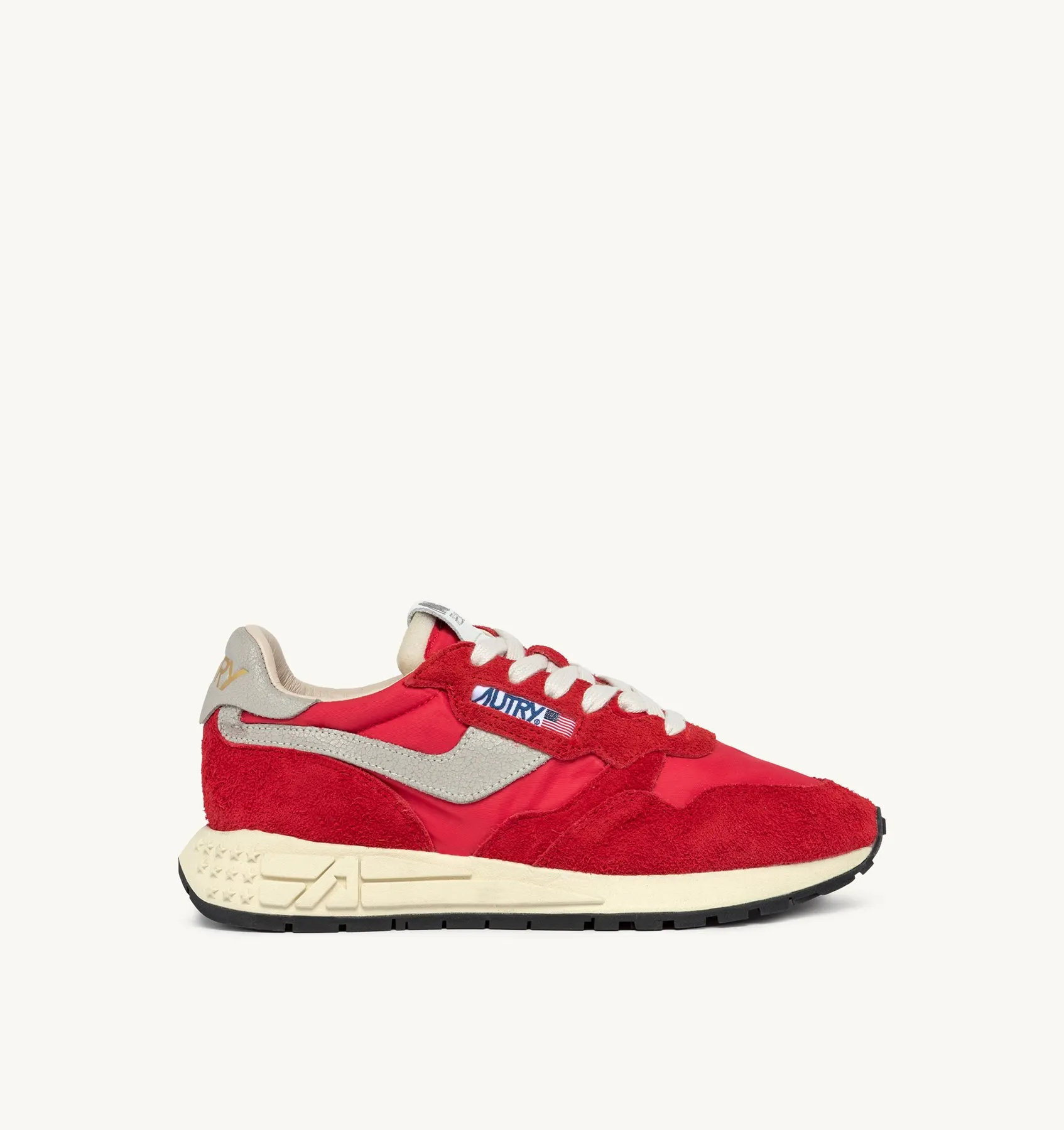 AUTRY SNEAKERS MAN  REELWIND LOW SNEAKERS IN RED NYLON AND SUEDE