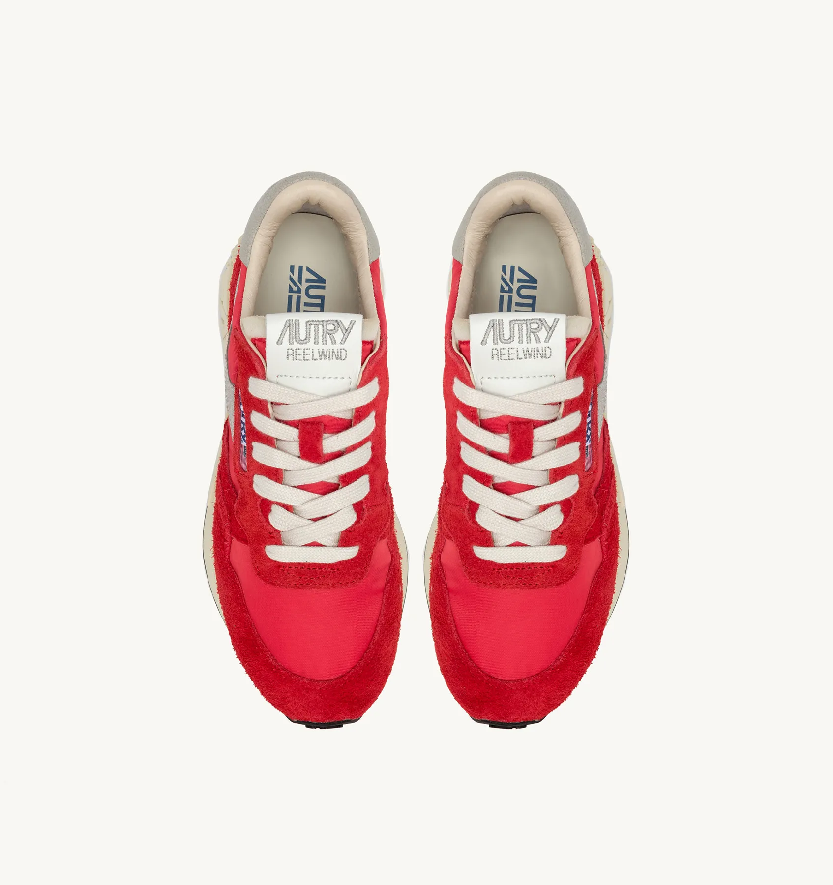 AUTRY SNEAKERS MAN  REELWIND LOW SNEAKERS IN RED NYLON AND SUEDE