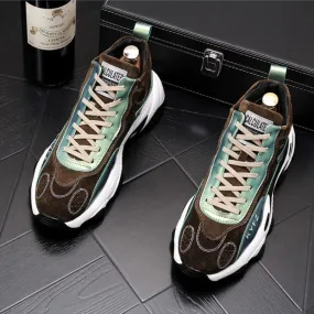 Autumn Lace Up Non Slip Waterproof Patchwork Sneakers Shoes for Men