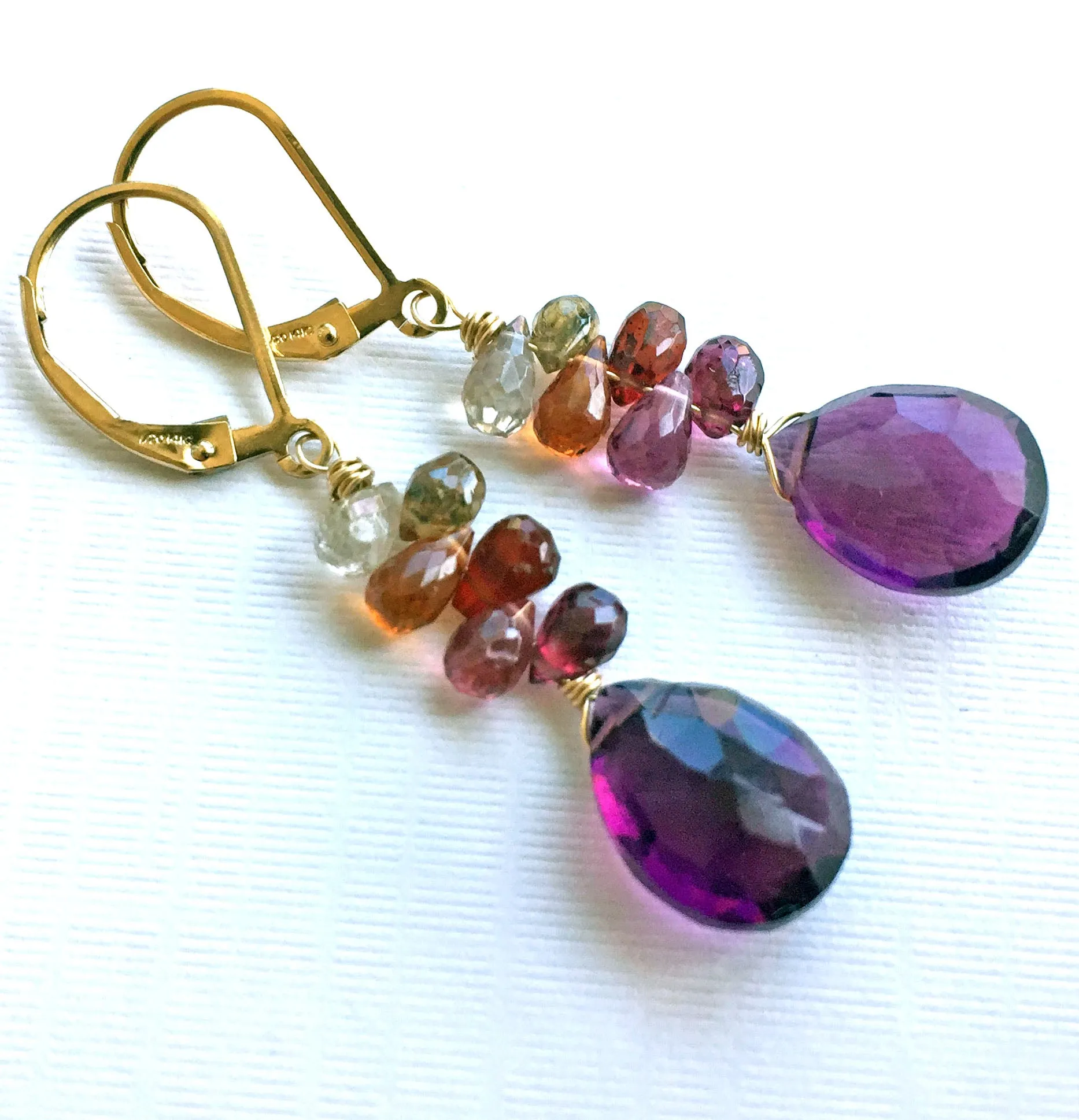 Autumn Prelude Dangles, Sapphire, metal choices