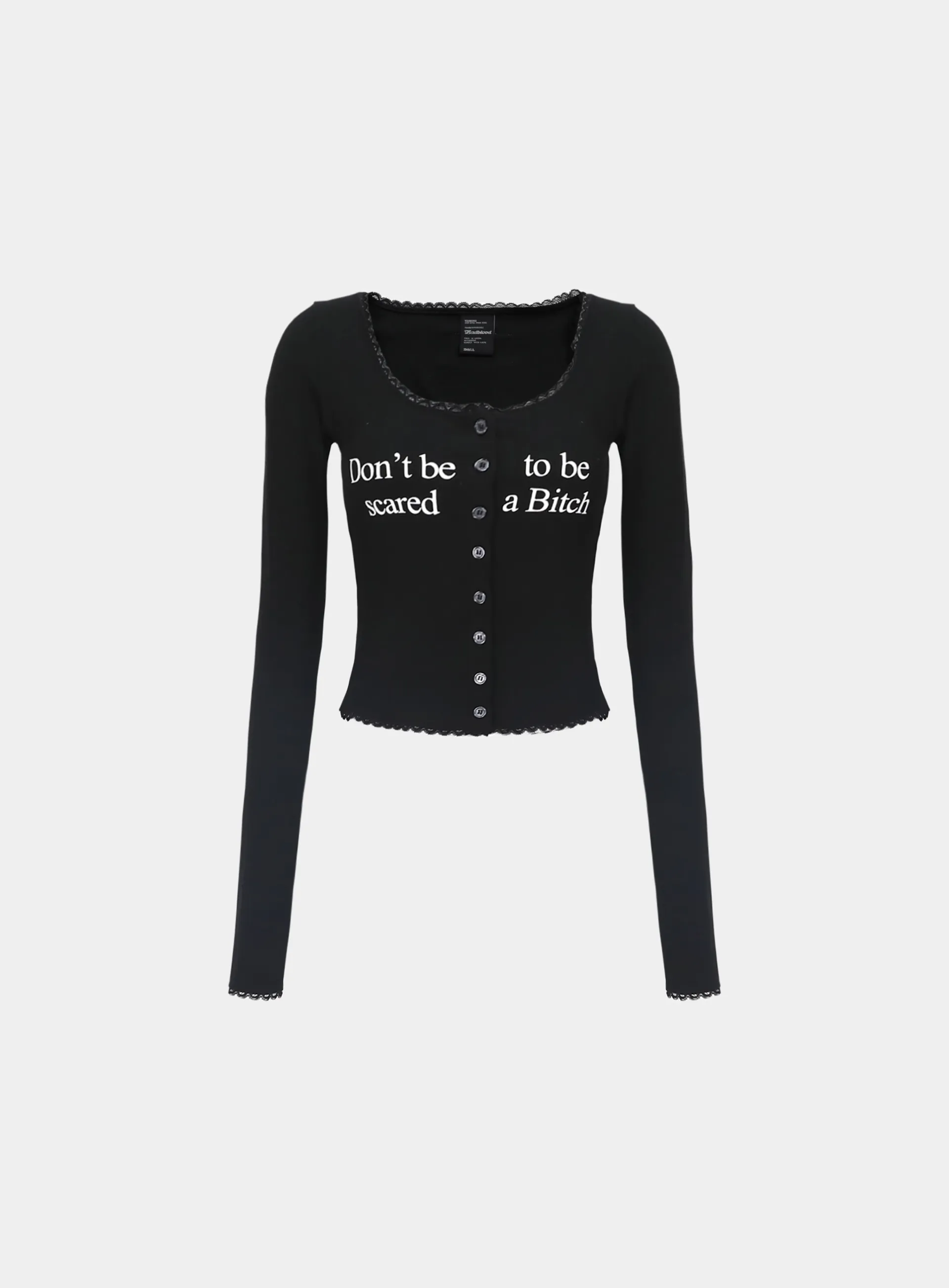 BADBLOOD  |Casual Style Street Style Long Sleeves Logo Cropped Tops