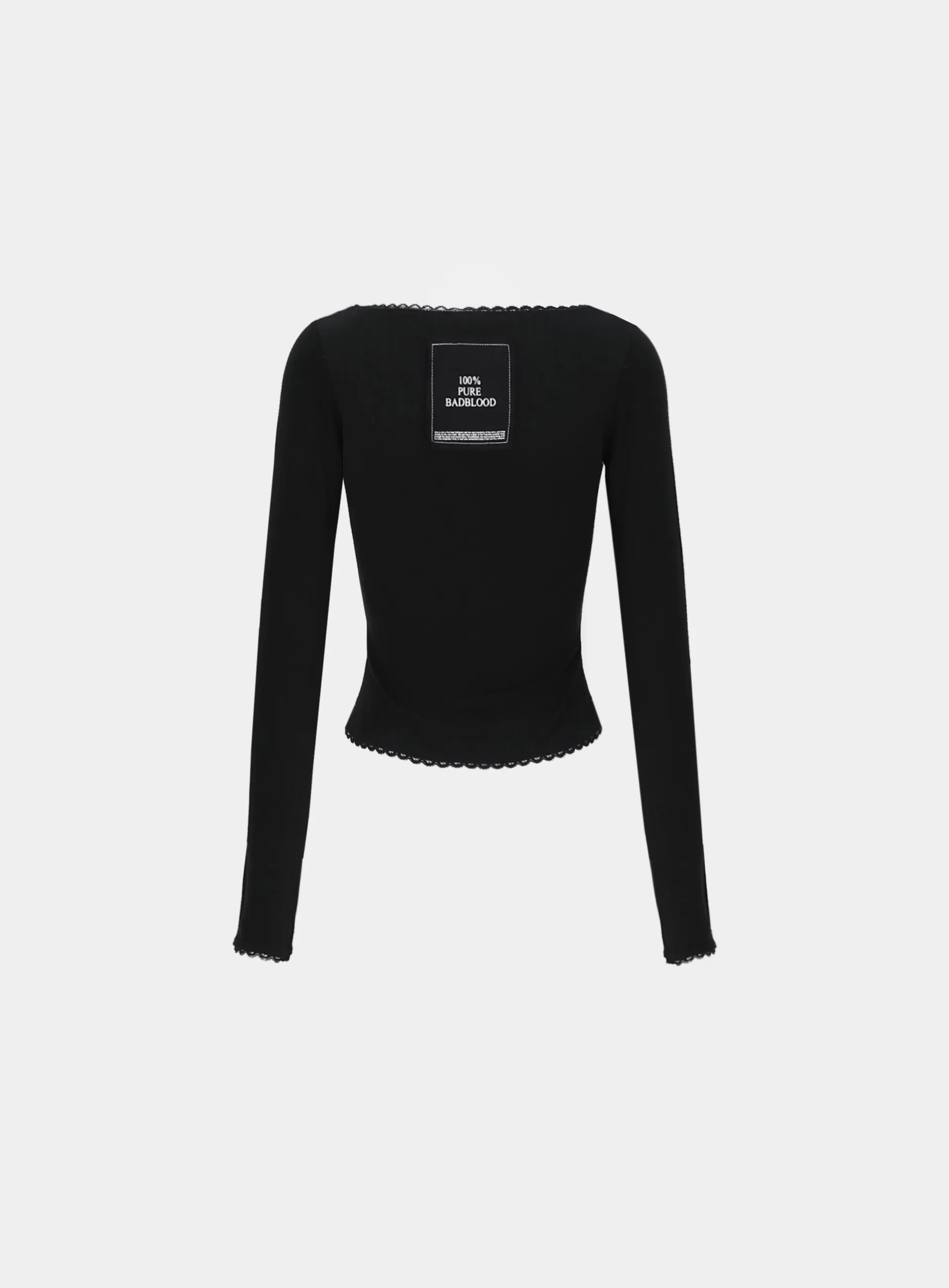 BADBLOOD  |Casual Style Street Style Long Sleeves Logo Cropped Tops