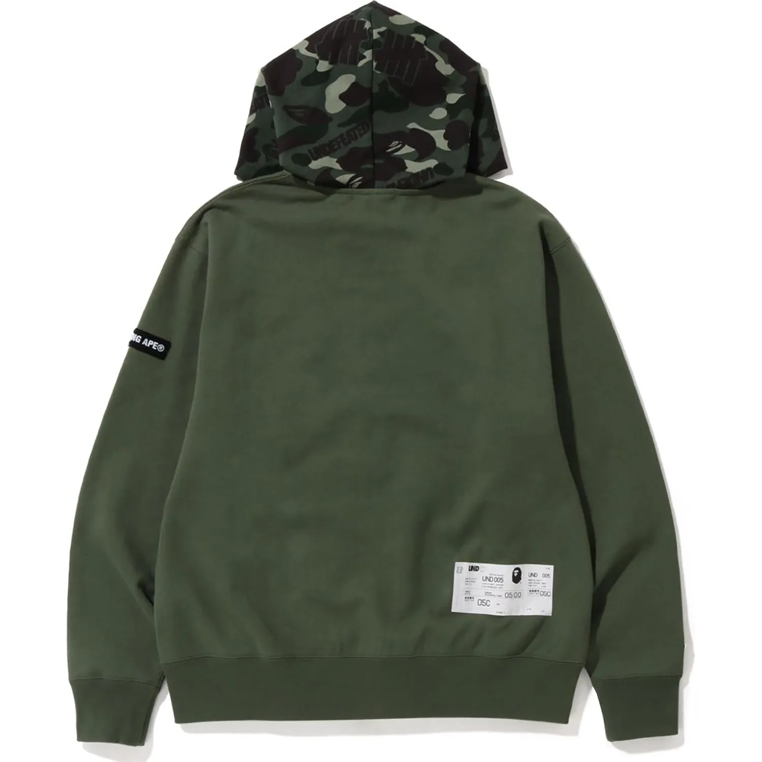 BAPE X UNDEFEATED COLOR CAMO RELAXED ZIP HOODIE MENS