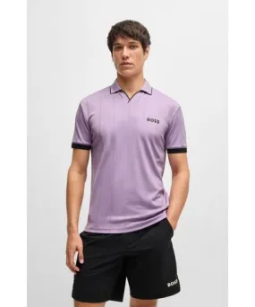 Boss x Matteo Berrettini active polo shirt with four-way stretch