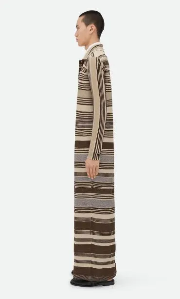 BOTTEGA VENETA  |Striped linen polo dress