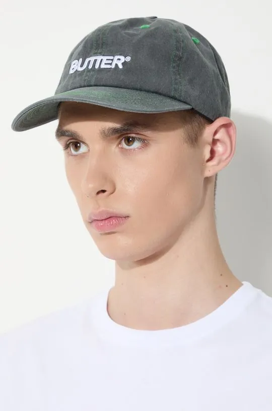 Butter Goods cotton baseball cap Rounded Logo 6 Panel Cap green color BGQ1247004