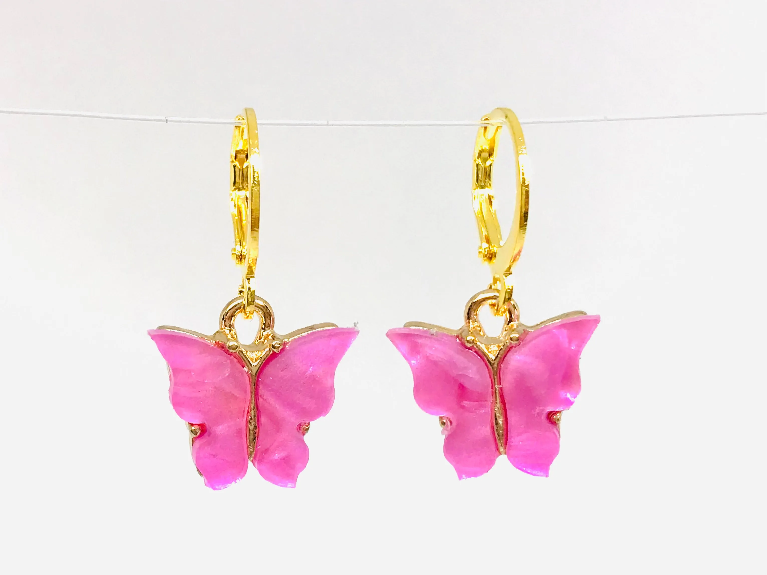 Butterfly Earrings, Mariposa Huggie Earrings, Pearl Butterfly Gift