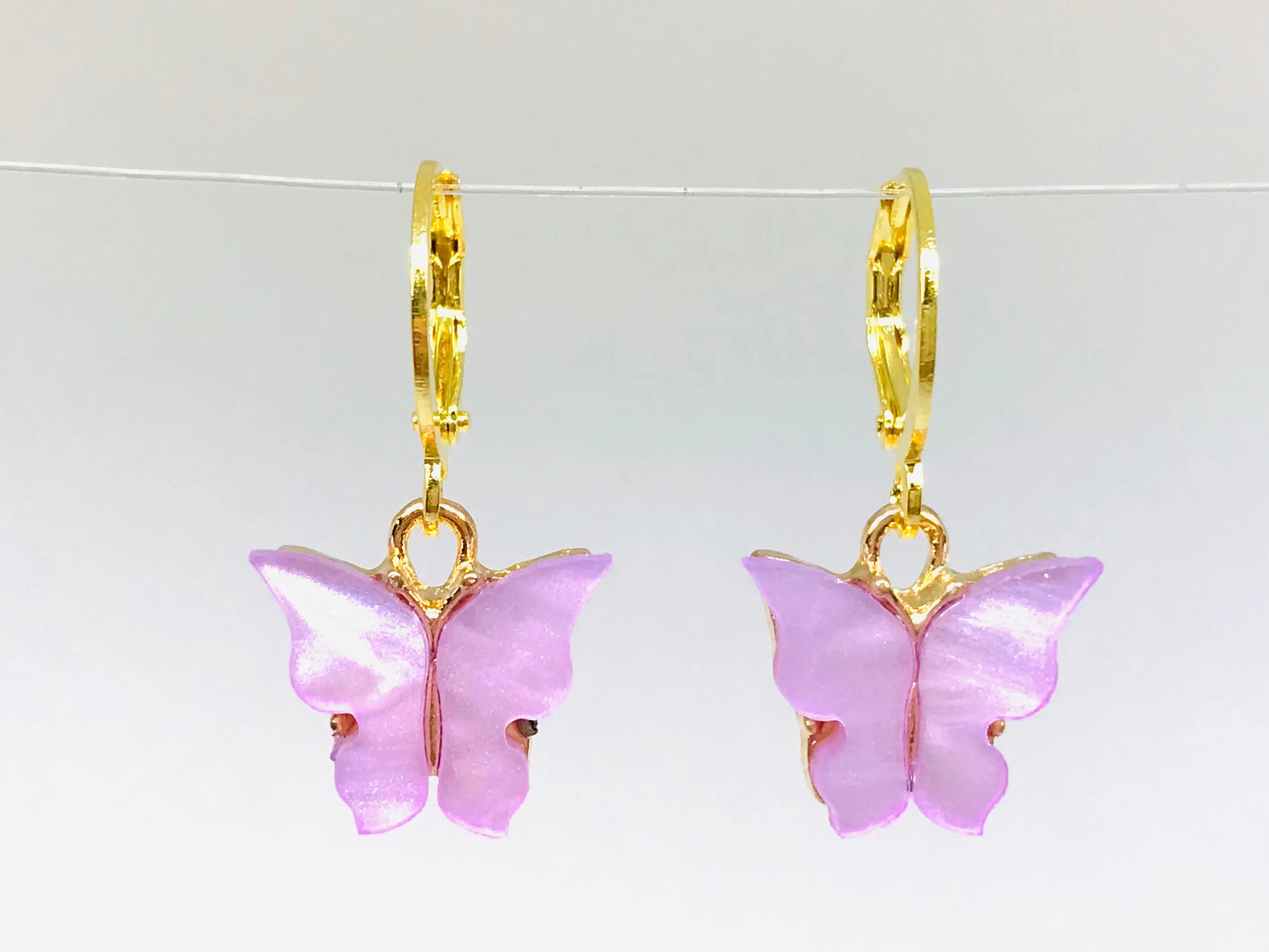 Butterfly Earrings, Mariposa Huggie Earrings, Pearl Butterfly Gift