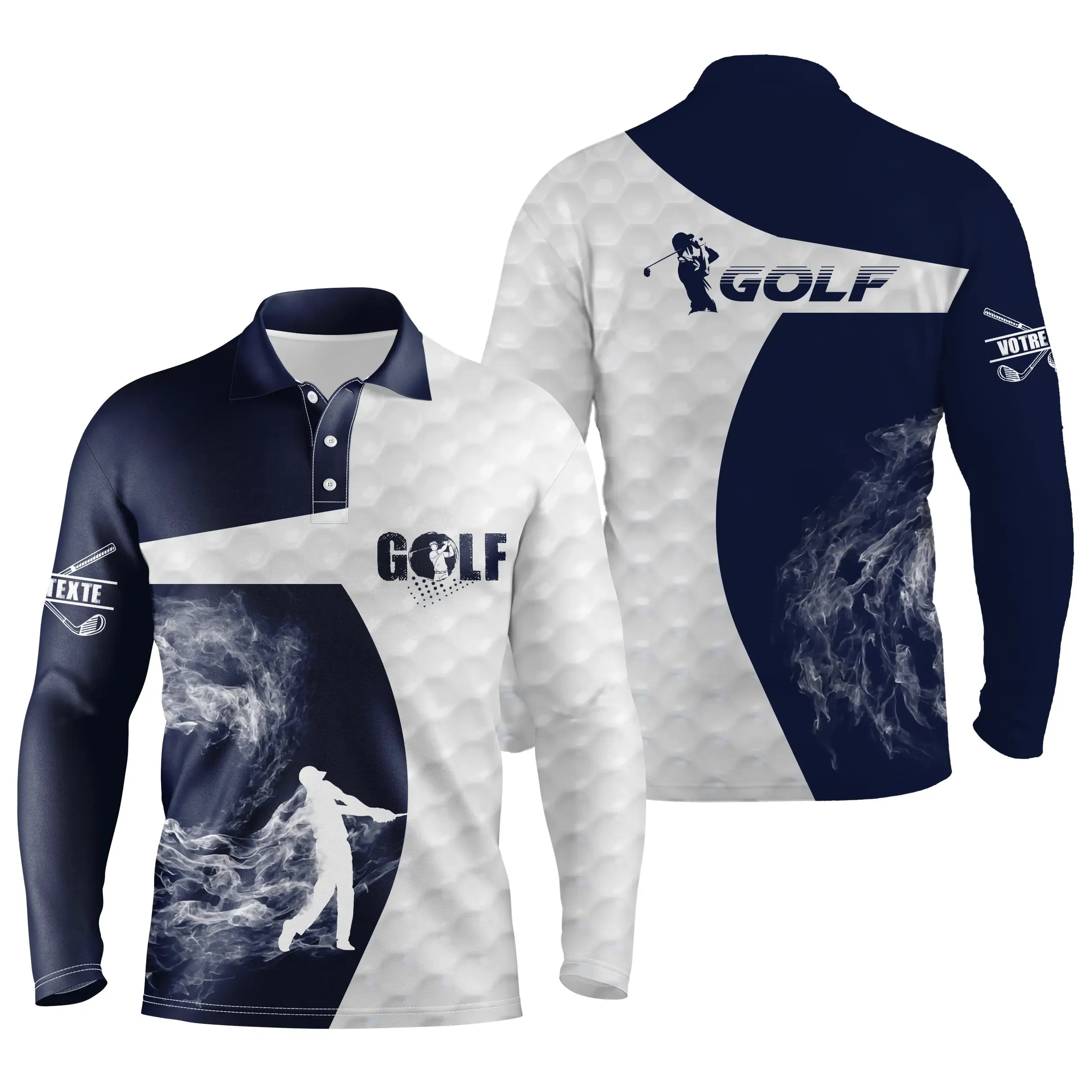 Cadeau Original Personnalisé Golfeur, Polo de Sport Homme Femme, Polo à Séchage Rapide, Impression Golfeur Club de Golf - CTS110