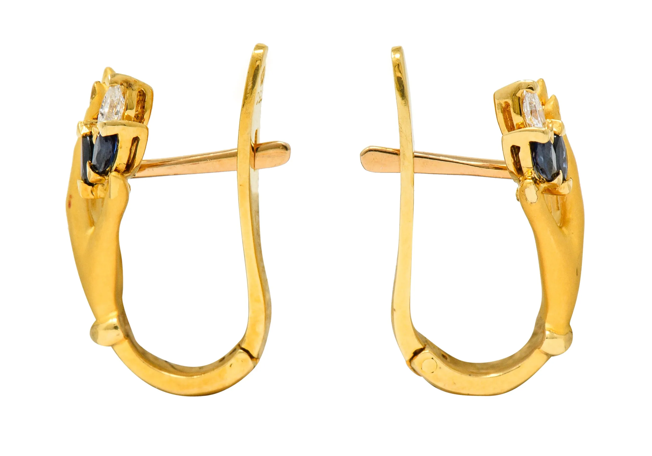 Carrera y Carrera Sapphire Diamond 18 Karat Gold Las Manos Earrings