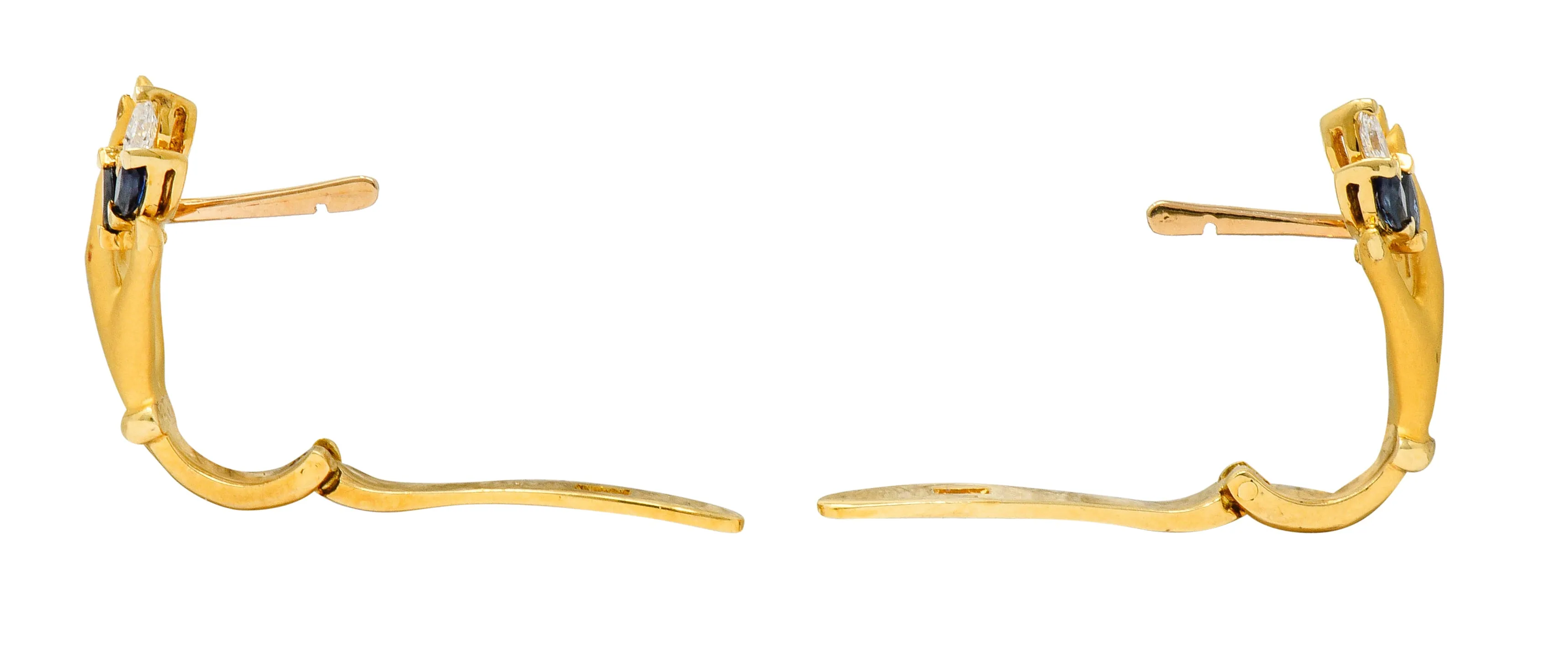 Carrera y Carrera Sapphire Diamond 18 Karat Gold Las Manos Earrings