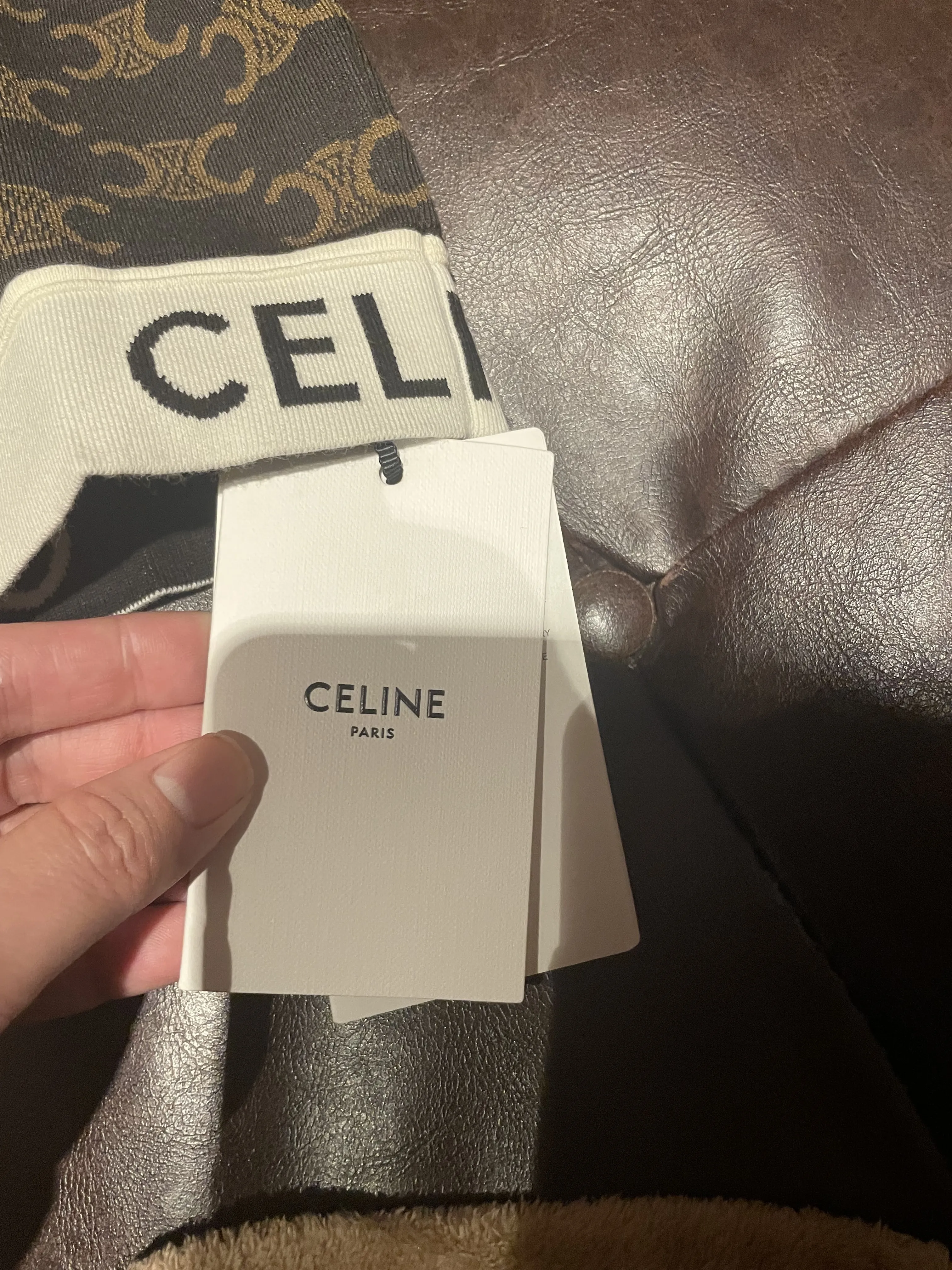 CELINE  |Monogram Silk Nylon Rib Street Style U-Neck Cotton Logo