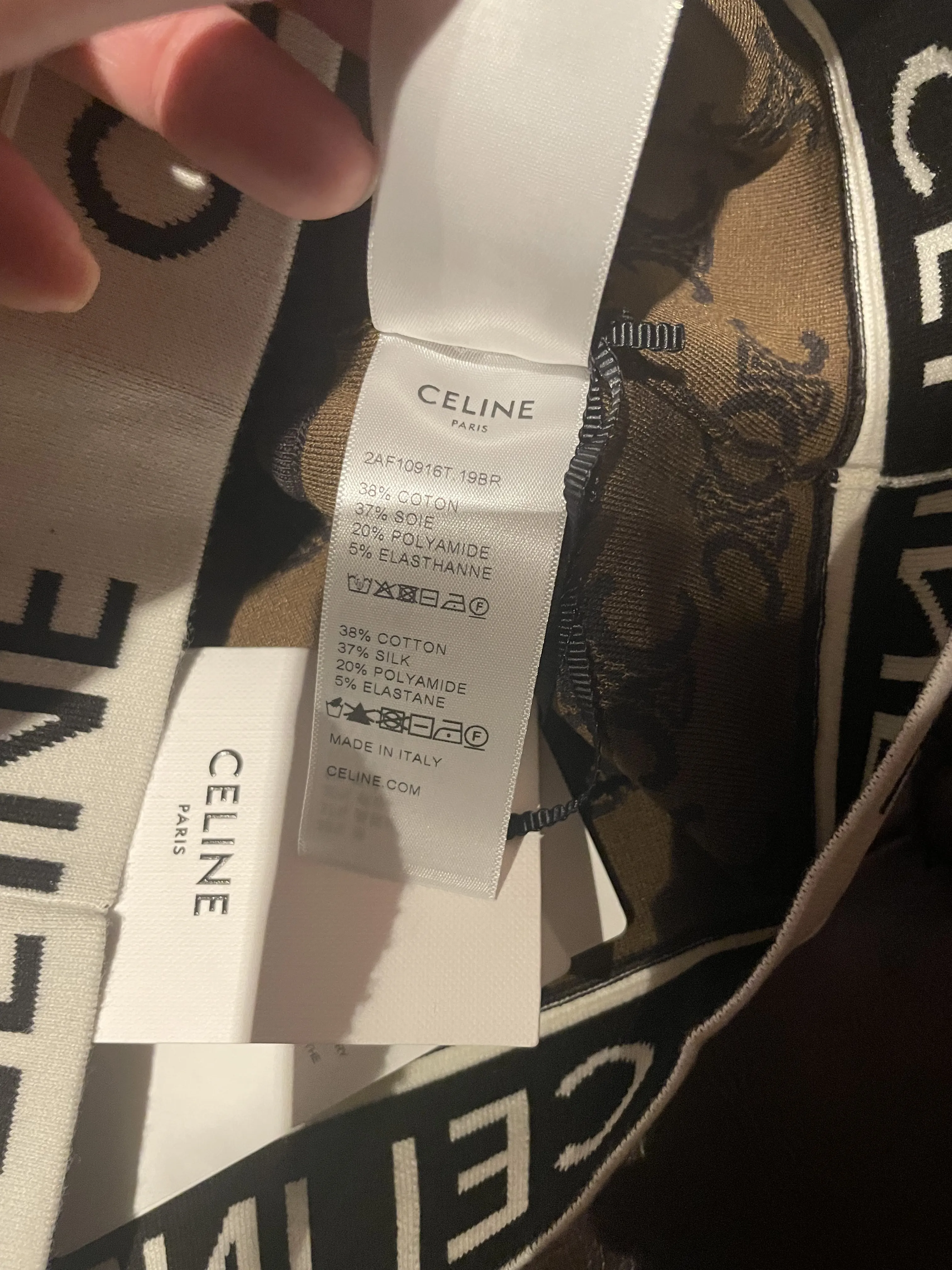 CELINE  |Monogram Silk Nylon Rib Street Style U-Neck Cotton Logo