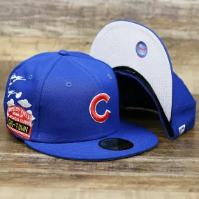 Chicago Cubs Wrigley Field Cloud Icon Side Patch Gray Bottom 59Fifty Fitted Cap | Royal Blue 59Fifty Cap