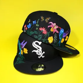 Chicago White Sox Gray Bottom Bloom Spring Embroidery 59Fifty Fitted Cap | Black 5950 Cap