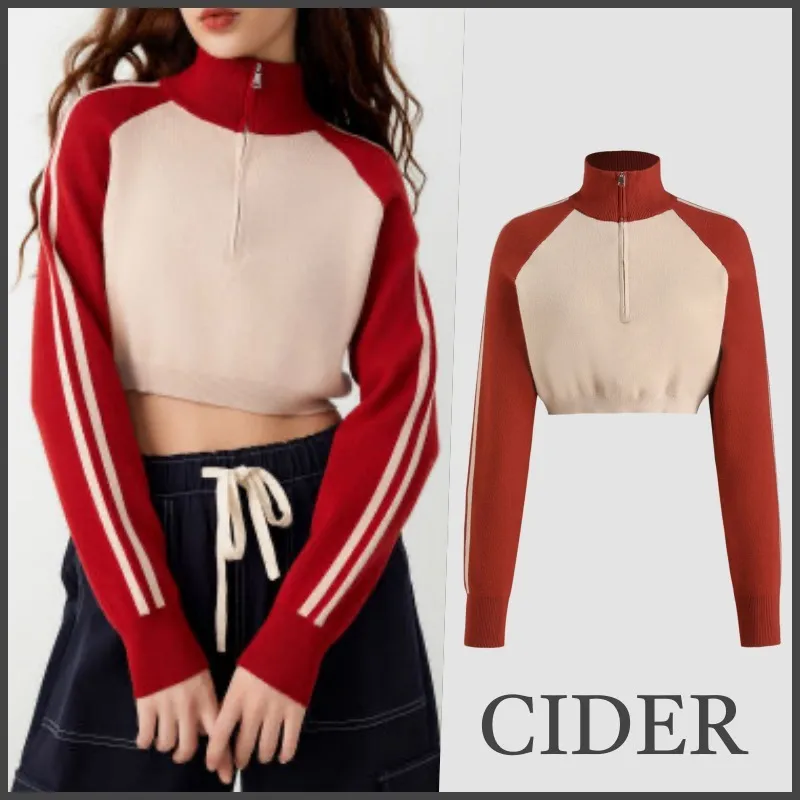 Cider  |Casual Style Street Style Long Sleeves Plain High-Neck